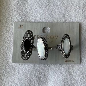 FREEDOM at TOPSHOP Nordstrom Trio Ring Set of LRG